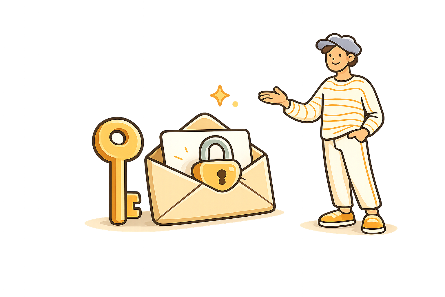 A key and a locked envelope — reset your Kieey.com password